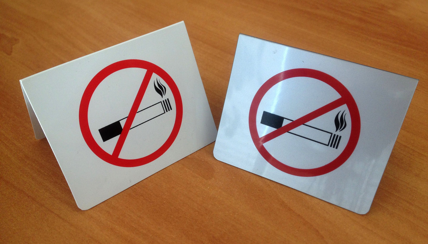 DISPLAY PROHIBIDO FUMAR, Modelos 062 (fondo blanco) y 162 (fondo plata) desde 0,44€/u.