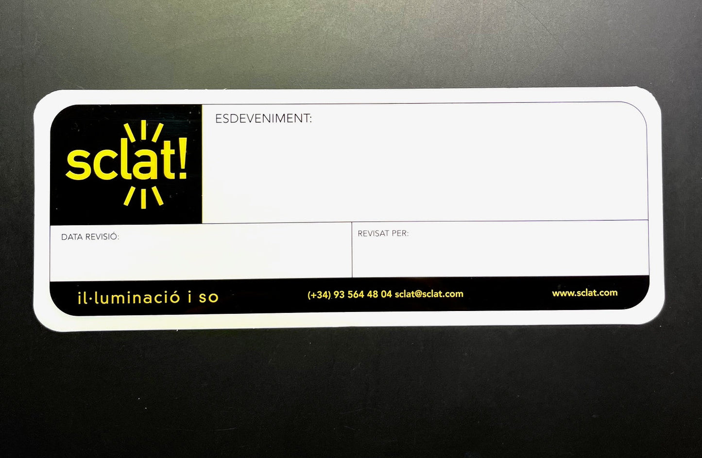 PLACAS / ETIQUETAS FLIGHT CASES PERSONALIZADAS TAMAÑO 210x80mm desde 1,67€/u.