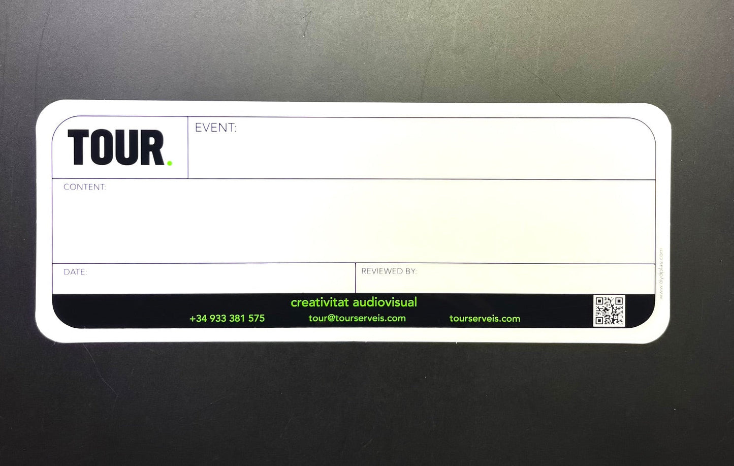 PLACAS / ETIQUETAS FLIGHT CASES PERSONALIZADAS TAMAÑO 210x80mm desde 1,67€/u.