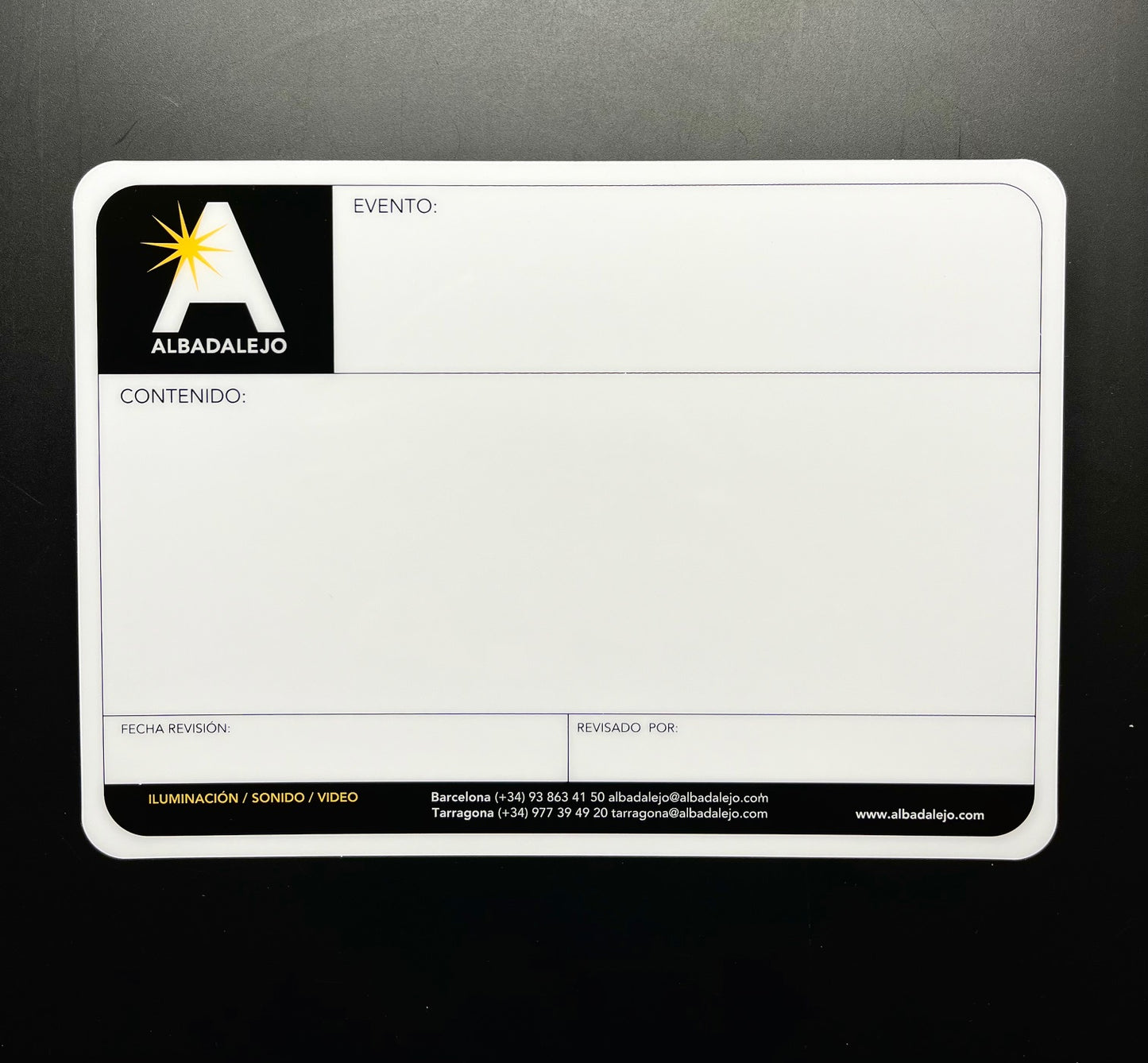 PLACAS / ETIQUETAS FLIGHT CASES PERSONALIZADAS TAMAÑO 210x150mm desde 2,19€/u.