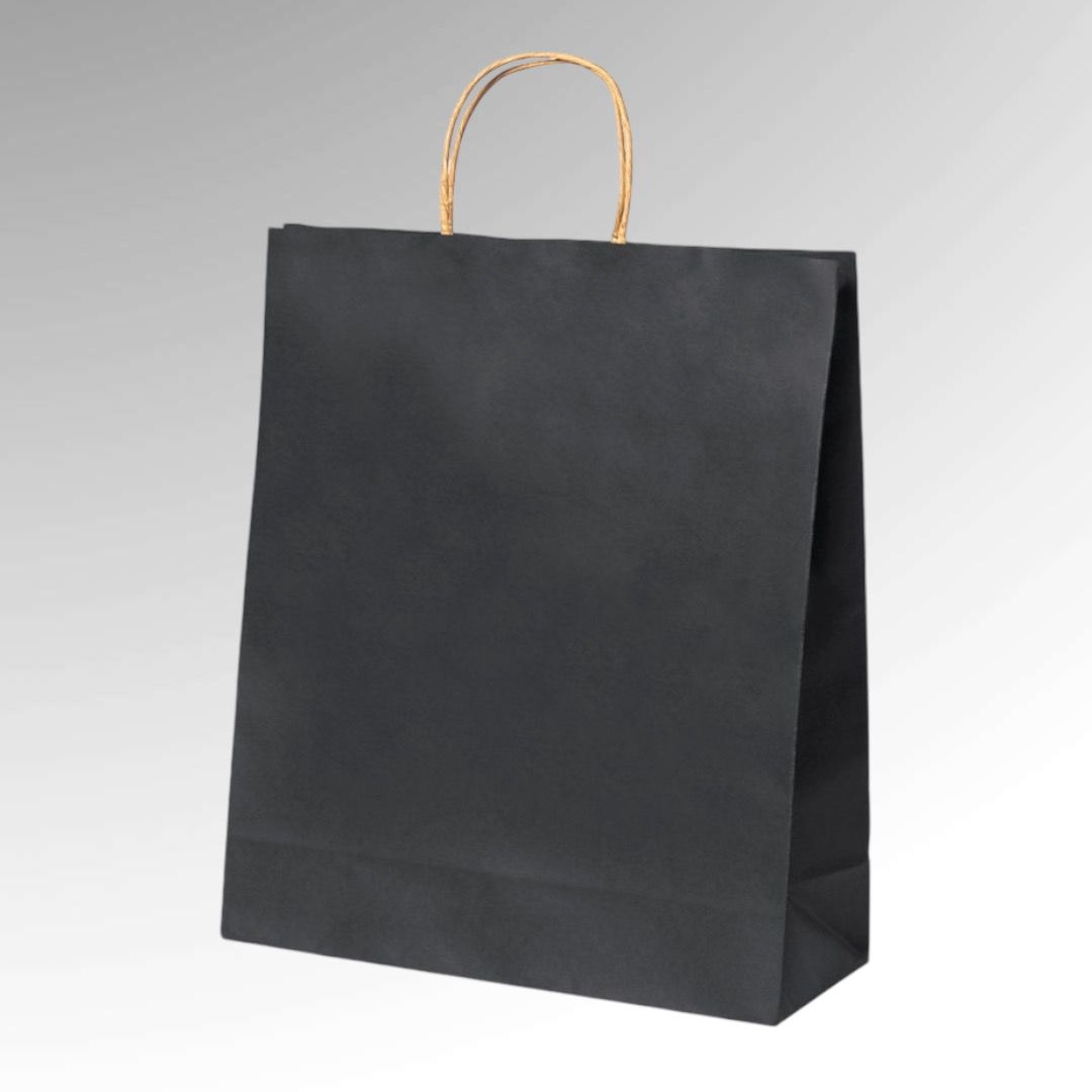 BOLSA COLOR NEGRO PERSONALIZABLE de PAPEL (100g) desde 0,26€/u.
