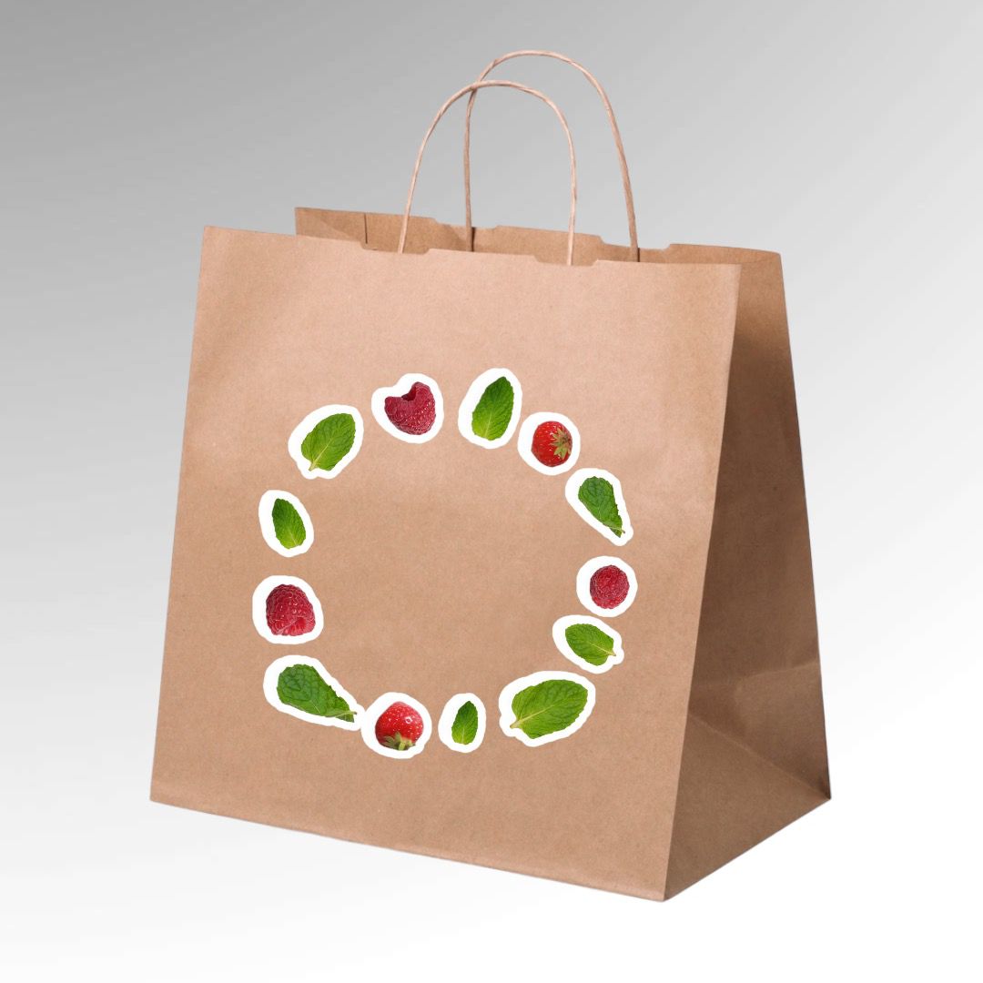 BOLSA TAKE AWAY COLOR NATURAL PERSONALIZABLE de PAPEL (80g) desde 0,29€/u.