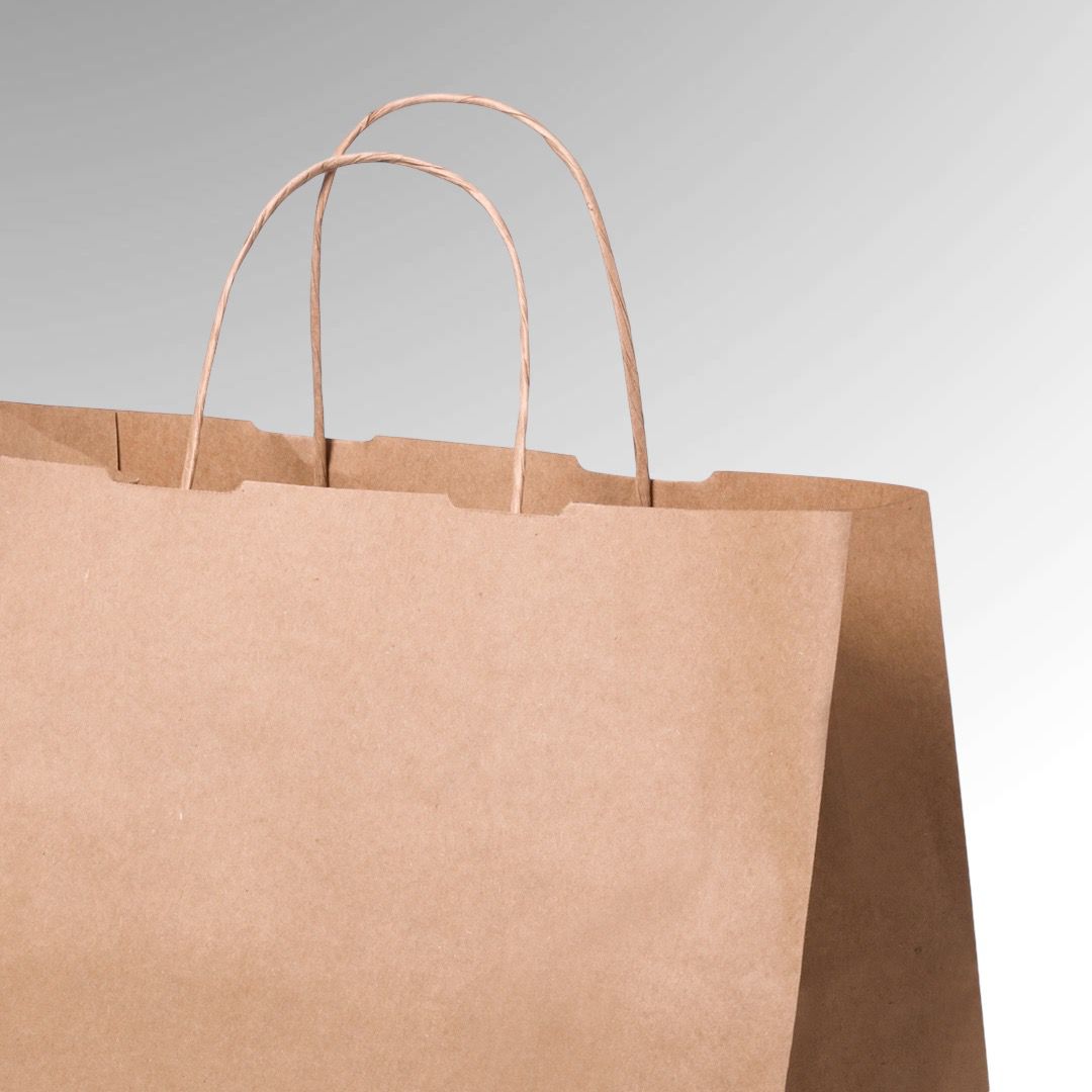 BOLSA TAKE AWAY COLOR NATURAL PERSONALIZABLE de PAPEL (80g) desde 0,29€/u.