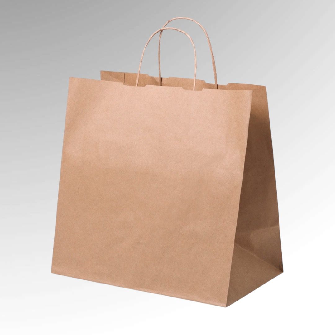 BOLSA TAKE AWAY COLOR NATURAL PERSONALIZABLE de PAPEL (80g) desde 0,29€/u.