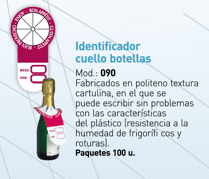 IDENTIFICADOR CUELLO BOTELLAS (COLLARÍN) MOD.090 desde 0,05€/u.
