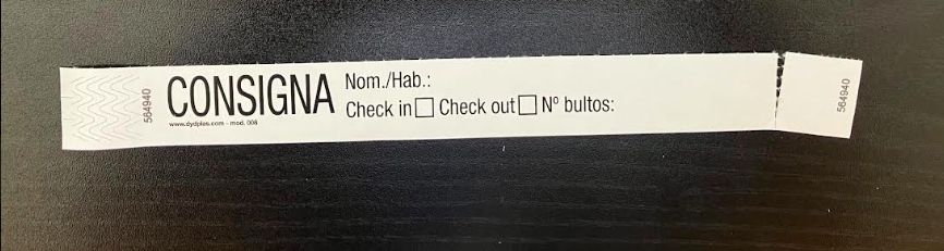 CONTROL CONSIGNA MALETA INVIOLABLE (indestructible) CON RESGUARDO NUMERADO MOD.008 desde 0,08€/u. ESTÁNDARD O PERSONALIZABLE