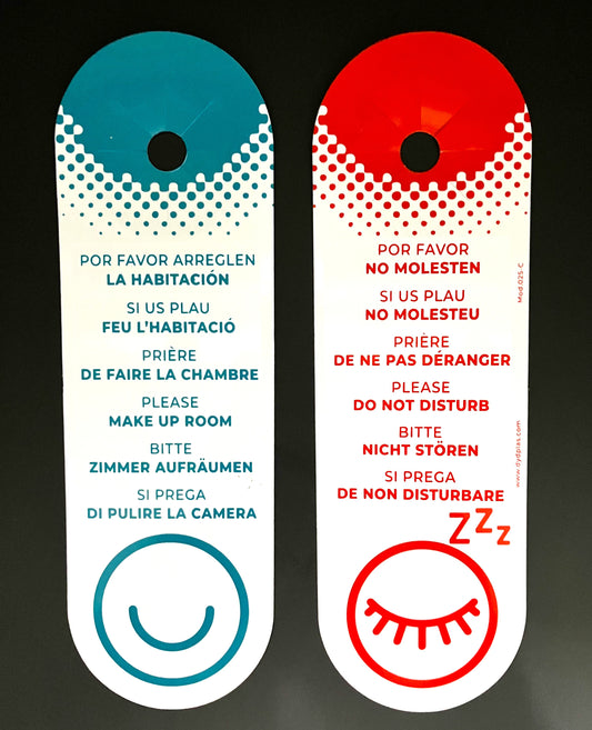 CARTEL NO MOLESTAR / ARREGLEN HABITACIÓN MOD. 025-C desde 0,44€/u. ESTÁNDARD O PERSONALIZABLE