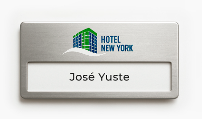 DISTINTIVOS CON VENTANA / SOLAPEROS / BADGES Mod. D1655 Personalizados con su logo O anónimos.