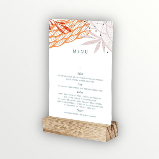 PORTAGRÁFICA / PORTA MENÚS PERSONALIZADAS para RESTAURANTE MOD.16208 desde 0,49€/u.