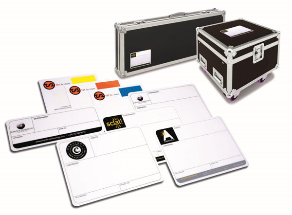 PLACAS / ETIQUETAS FLIGHTCASES PERSONALIZADAS TAMAÑO 178x127mm
