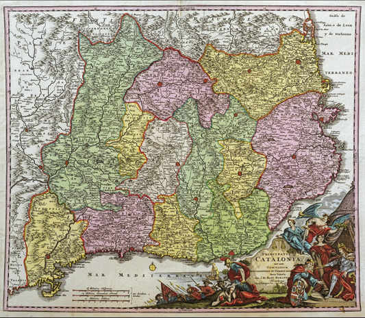 MAPA CATALUNYA 1707