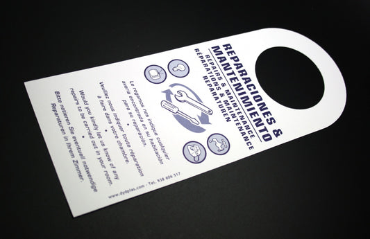 CARTEL/COLGADOR REPARACIONES MANTENIMIENTO MOD.017 0,28€/u.