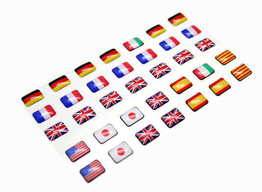 BANDERA ADHESIVA DISTINTIVOS / SOLAPEROS AUTO PERSONALIZABLES MODELO B1 desde 0,23€/u.