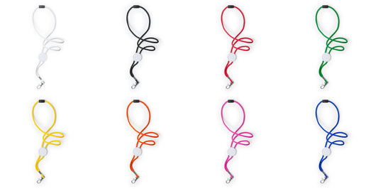 Cordón con CIERRE SEGURIDAD + MOSQUETÓN Y  AJUSTADOR PARA PUBLICIDAD MODELO C-4750 desde 0,53€/u.