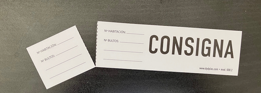 CONTROL CONSIGNA MALETA PAPEL CON RESGUARDO SIN NUMERAR MOD.008.2 desde 0,07€/u. ESTÁNDARD O PERSONALIZABLE