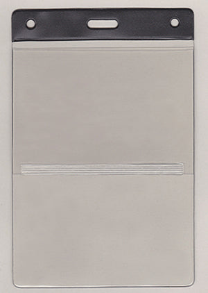 FUNDA credencial transparente DOBLE BOLSILLO CON REFUERZO SUPERIOR NEGRO VERTICAL MODELO F-25 (95x125 / 95x60mm) desde 0,66€