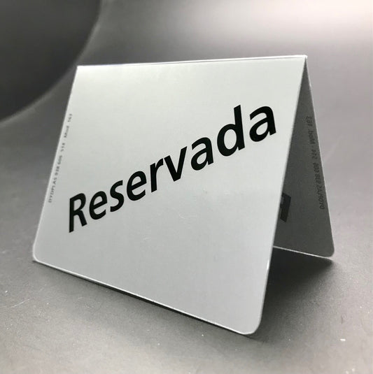DISPLAY MESA RESERVADA MOD.063 / 163 FONDO NEGRO O PLATA 0,39€/u.