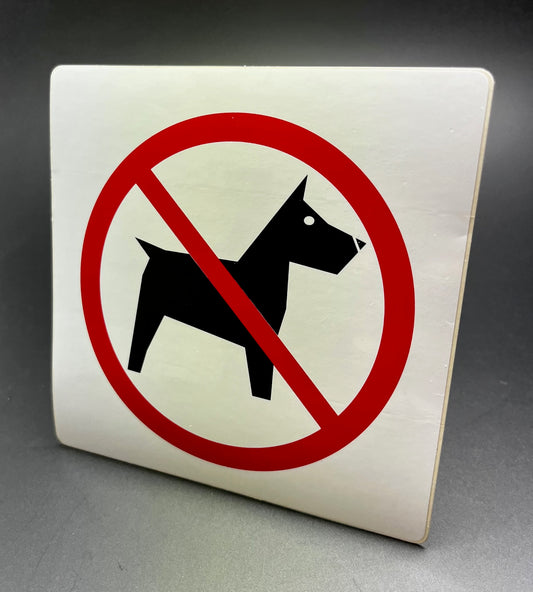 ADHESIVOS DE SEÑALIZACIÓN PROHIBIDO PERRO FONDO BLANCO desde 0,39€/u.