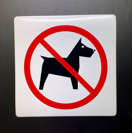 ADHESIVOS DE SEÑALIZACIÓN PROHIBIDO PERRO FONDO BLANCO desde 0,39€/u.
