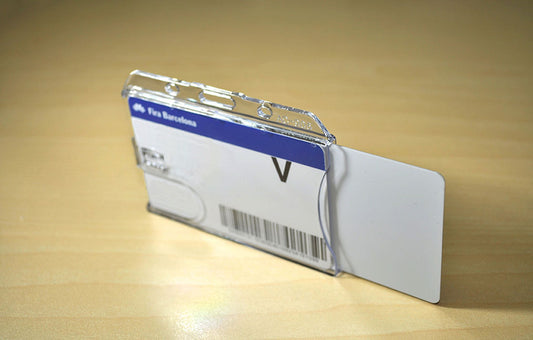Porta-tarjeta RÍGIDO DOBLE, HORIZONTAL MODELO R-906 desde 0,77€/u.