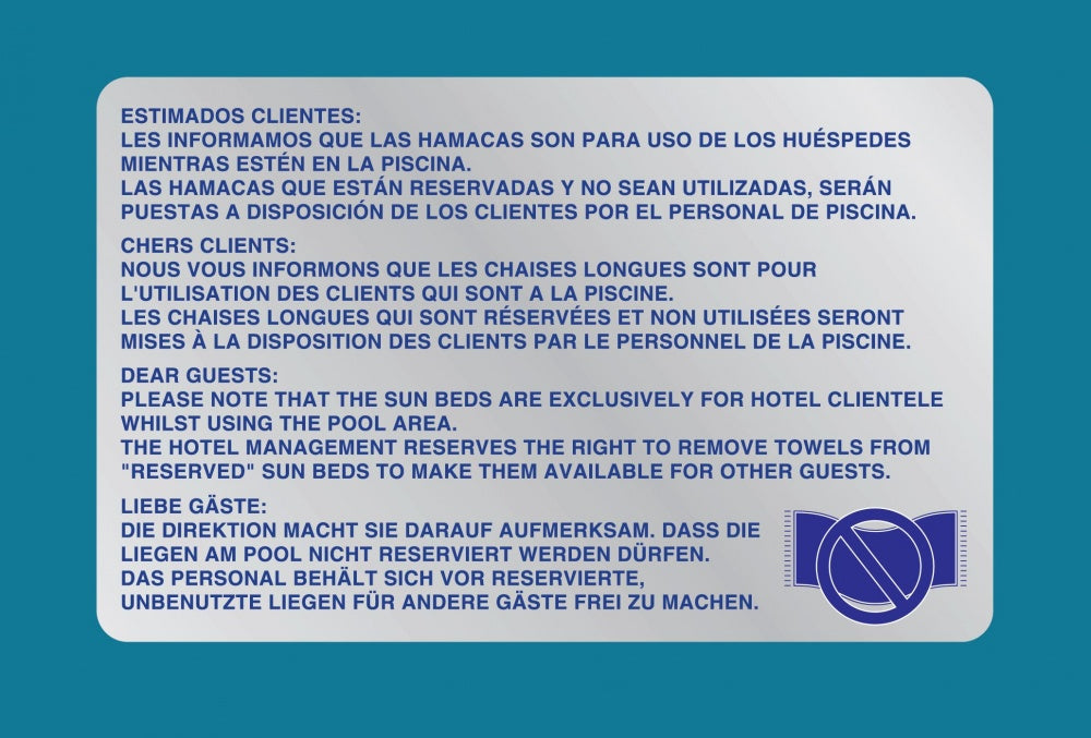 USO DE HAMACAS SEÑALÉTICA